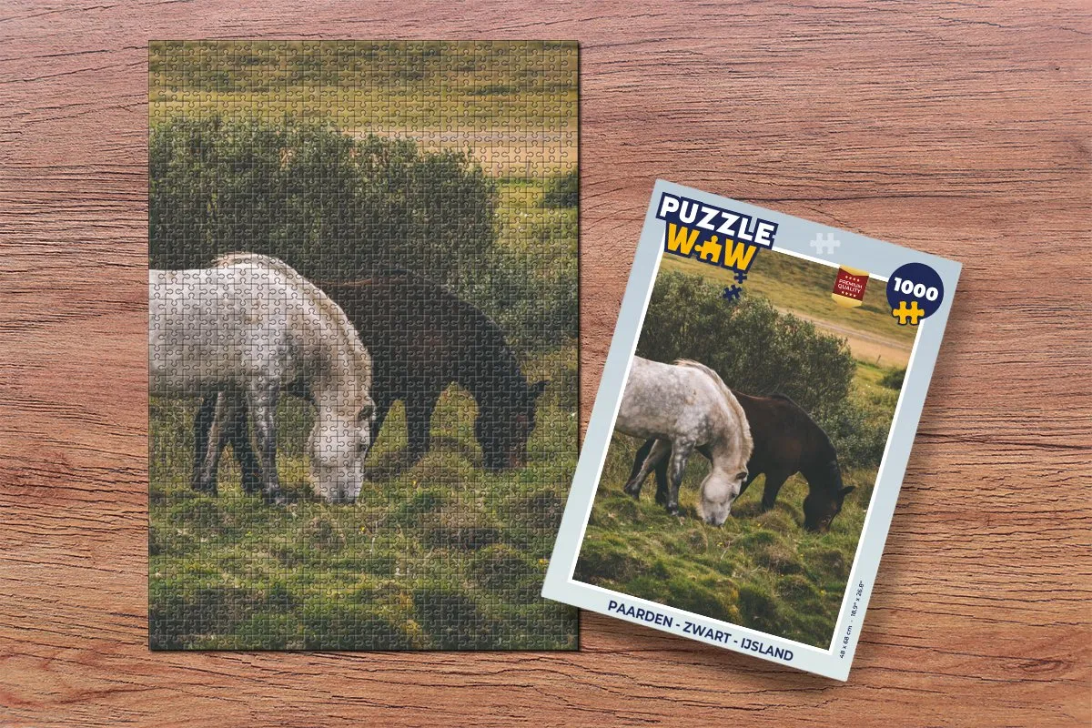 PuzzleWow Paarden IJsland Legpuzzel 1000 Stuks - Multicolor