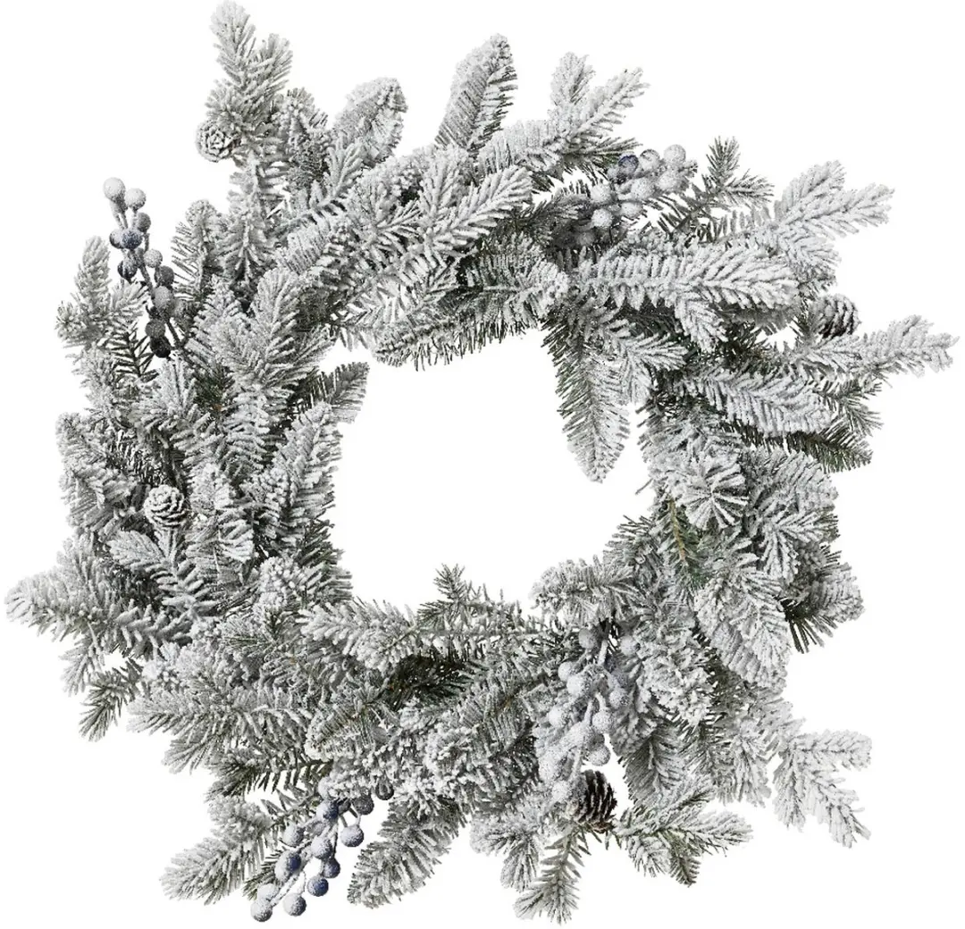 Kaemingk kerstkrans besneeuwde aspe groen Ø 50 cm hoogte 8 cm