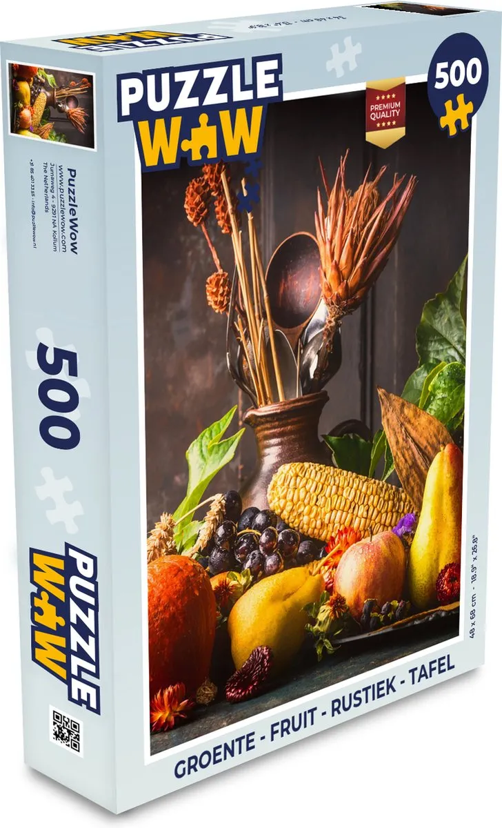PuzzleWow Groente & Fruit Tafelpuzzel 500 Stuks - Multicolor