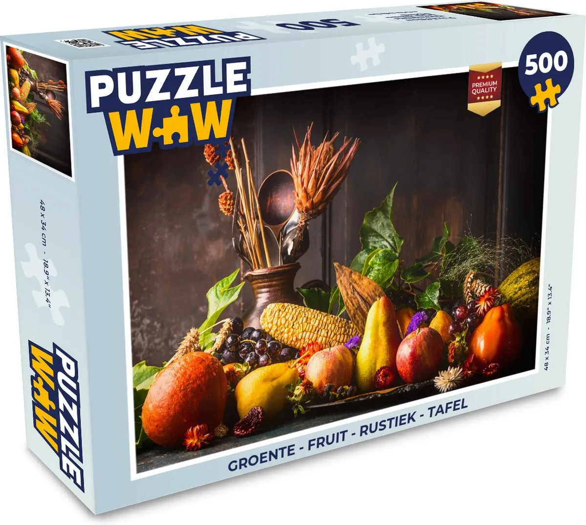 PuzzleWow Groente & Fruit Tafelpuzzel 500 Stuks - Multicolor