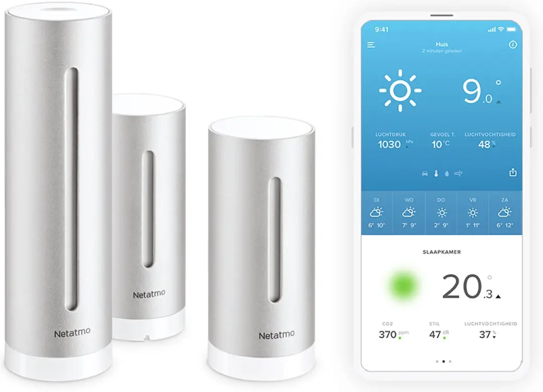 Netatmo Slim Weerstation Binnen & Buiten CO₂-meter