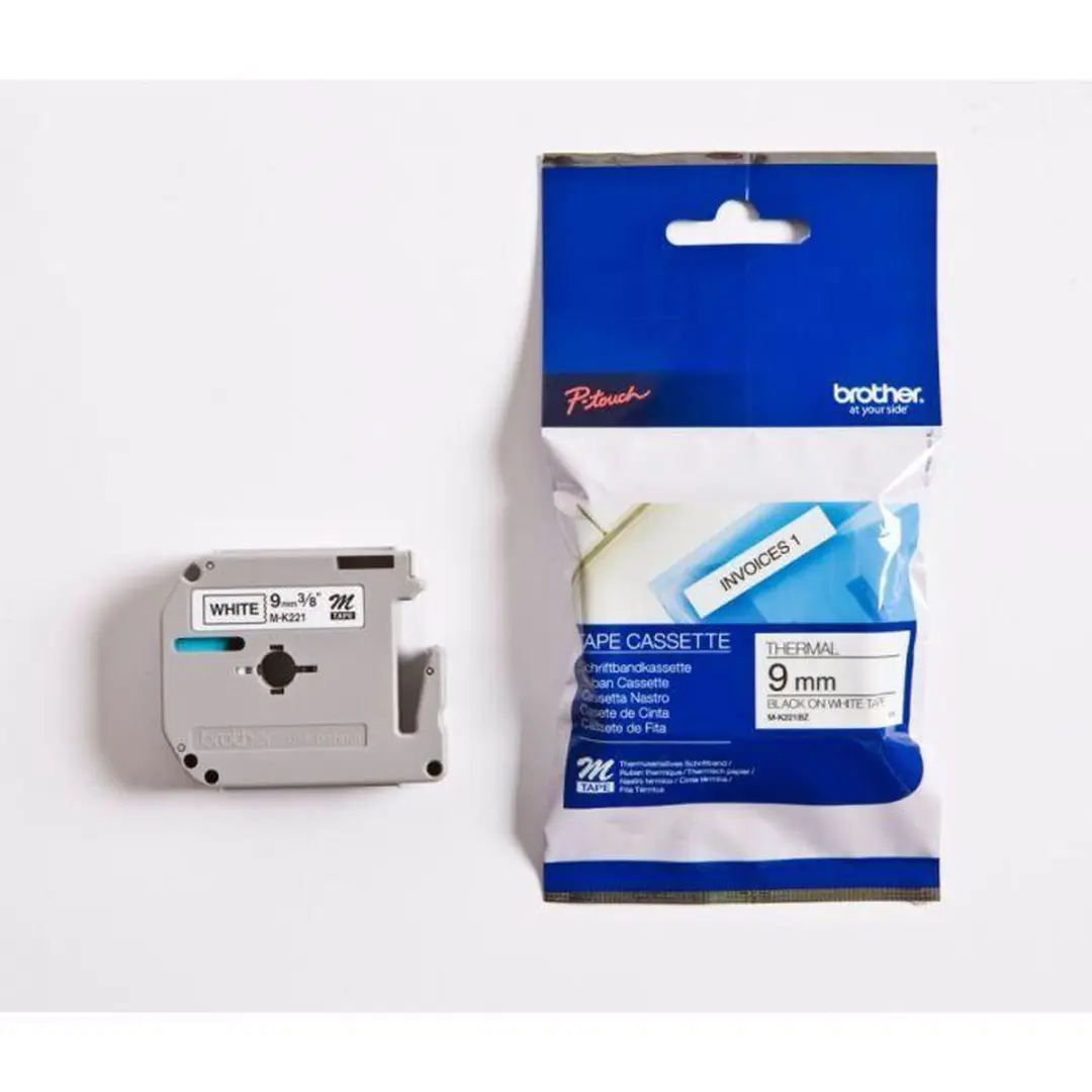 Brother MK-221BZ Tape 9mm - Zwart op wit