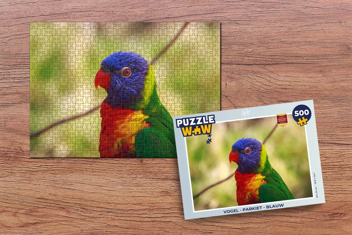 PuzzleWow Vogel Parkiet Legpuzzel 500 Stuks - Multicolor
