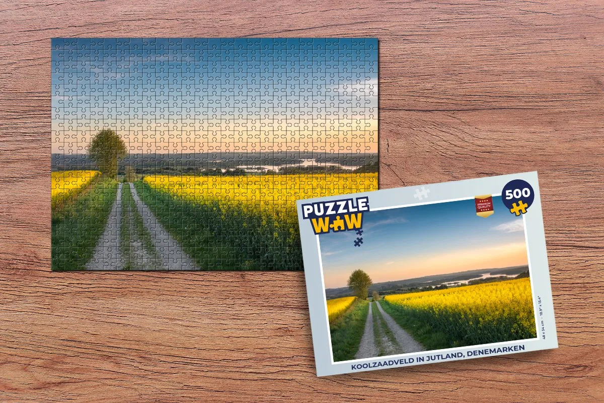 PuzzleWow Legpuzzel Koolzaadveld Jutland 500 Stuks - Multicolor