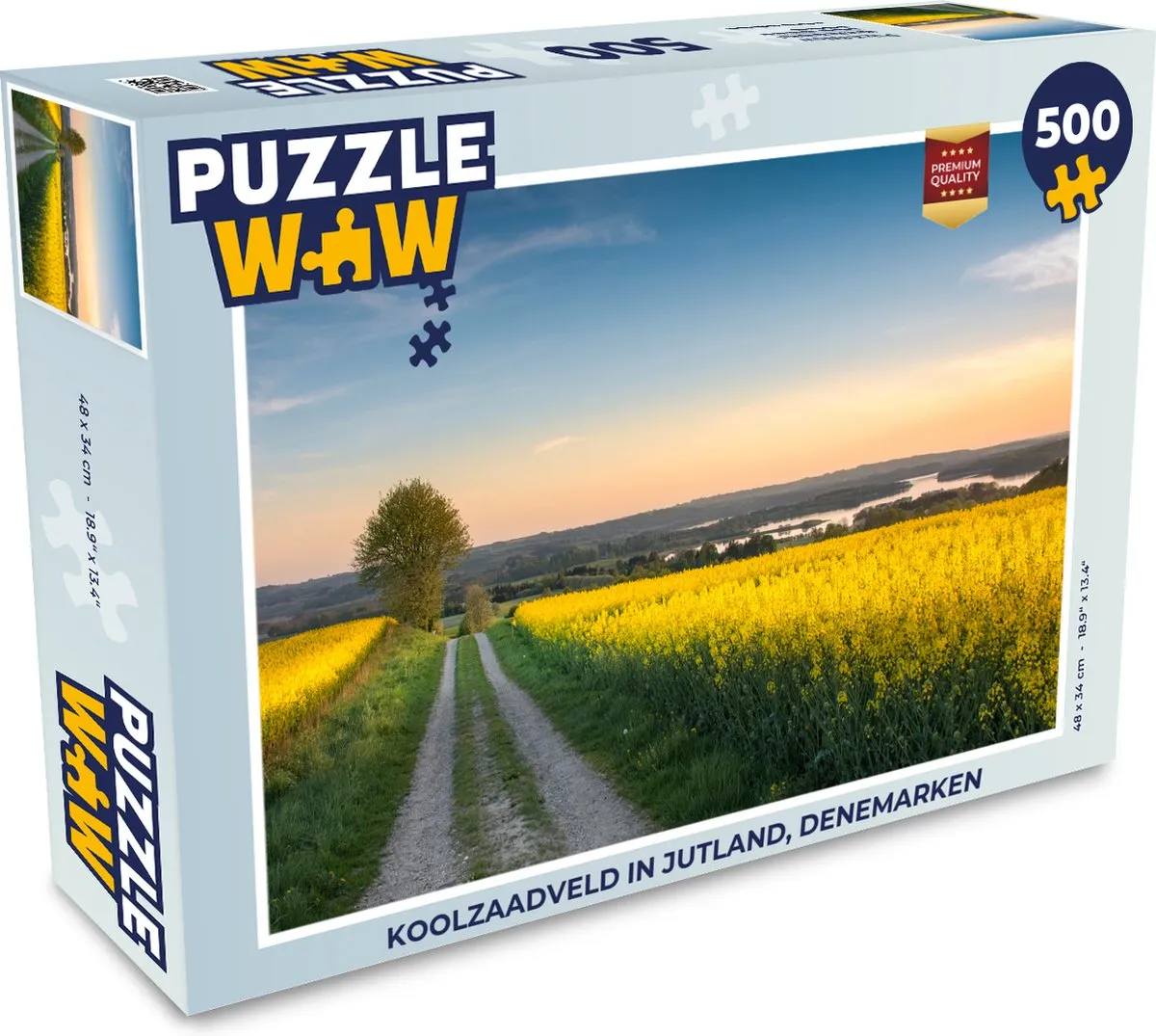 PuzzleWow Legpuzzel Koolzaadveld Jutland 500 Stuks