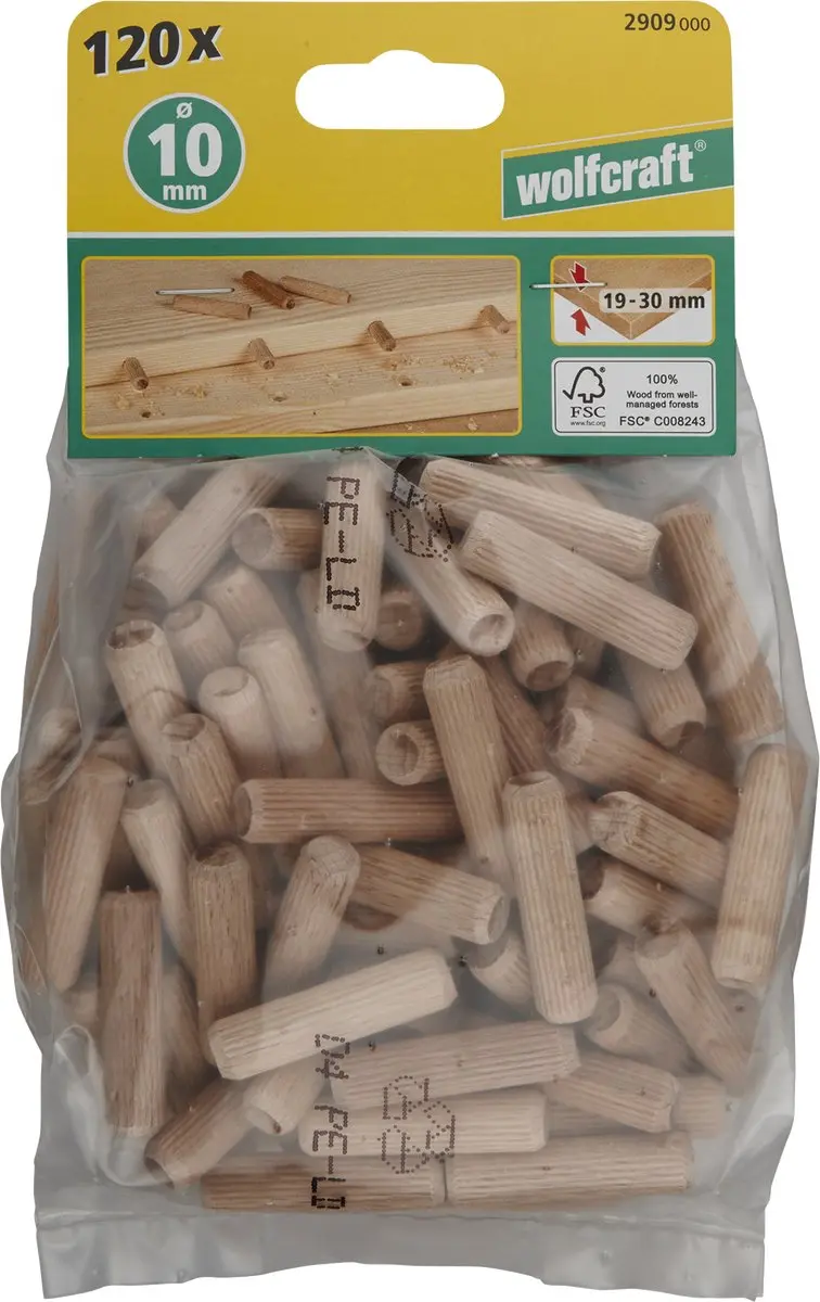Wolfcraft Deuvel 10mm 120 Stuks - 40mm lang
