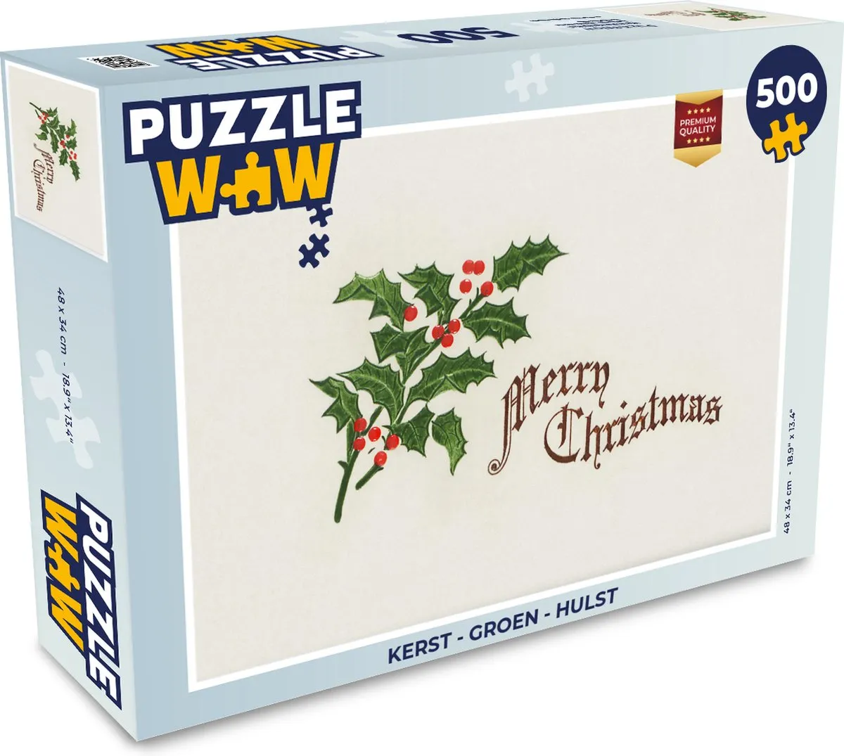 PuzzleWow Kerst Hulst Legpuzzel 500 Stuks