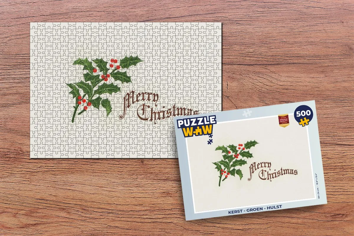 PuzzleWow Kerst Hulst Legpuzzel 500 Stuks - Multicolor