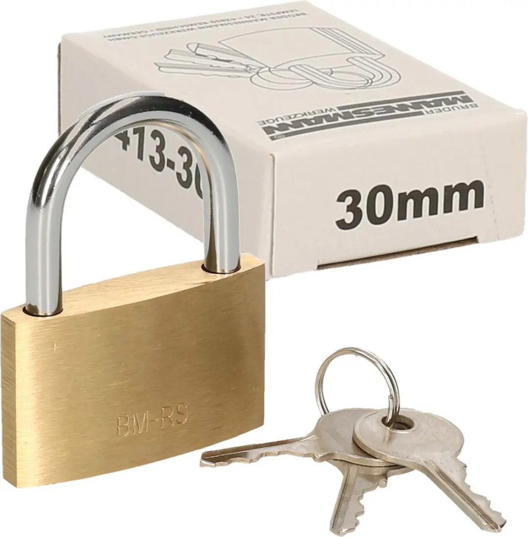 Brüder Mannesmann Hangslot 30mm - Brons - 3 Sleutels
