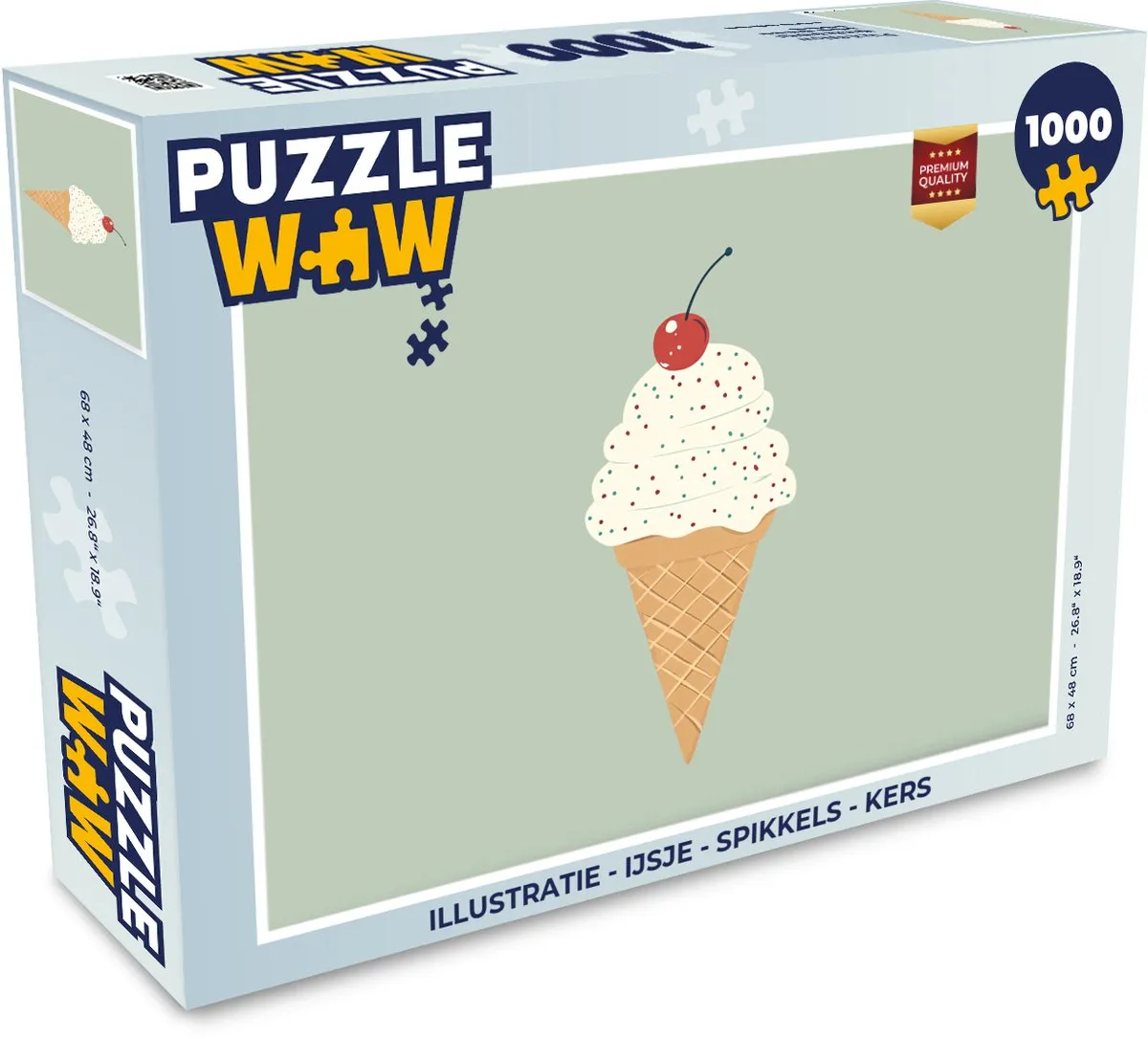 PuzzleWow IJsje Spikkels Kers Legpuzzel 1000 Stukken