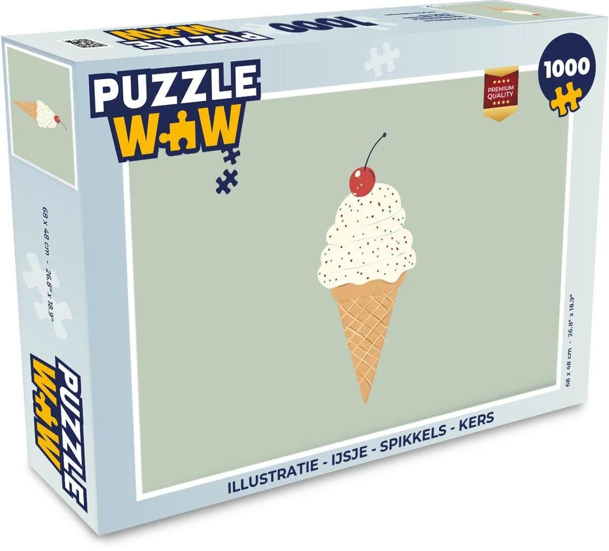 PuzzleWow IJsje Spikkels Kers Legpuzzel 1000 Stukken
