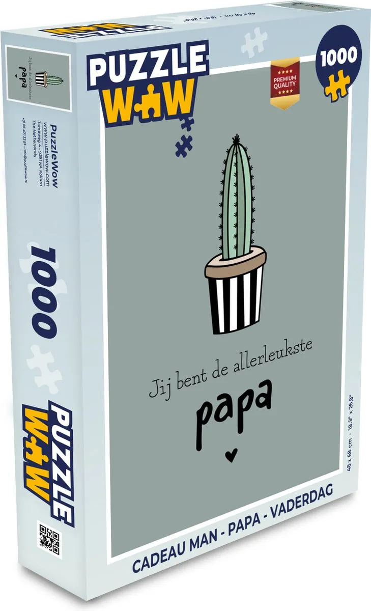 PuzzleWow Jij bent de allerleukste papa Legpuzzel 1000 Stuks