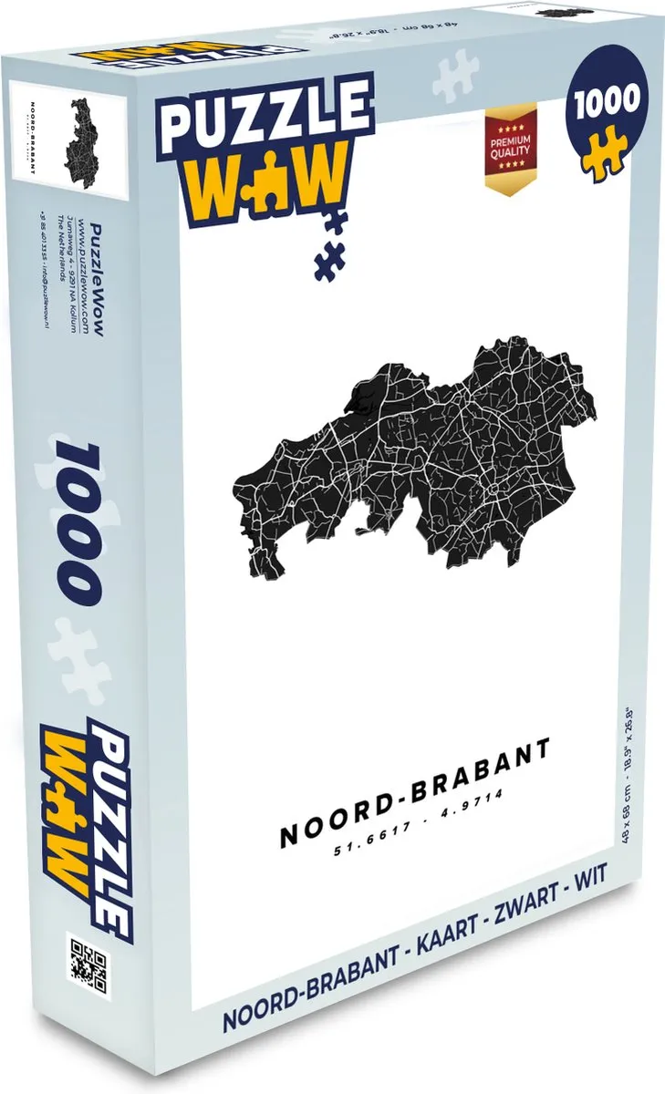 PuzzleWow Noord-Brabant Legpuzzel 1000 Stuks