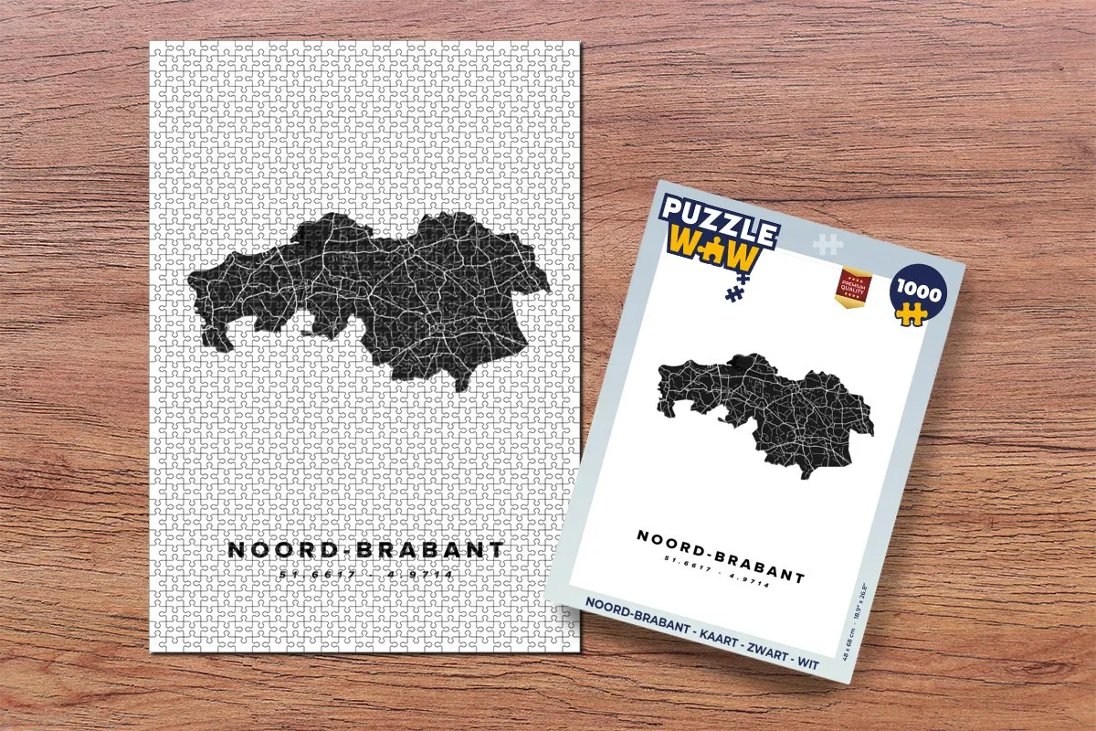 PuzzleWow Noord-Brabant Legpuzzel 1000 Stuks - Multicolor