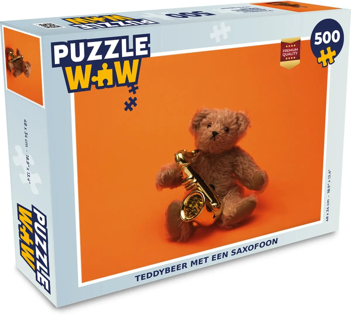 PuzzleWow Teddybeer met Saxofoon Legpuzzel 500 Stuks