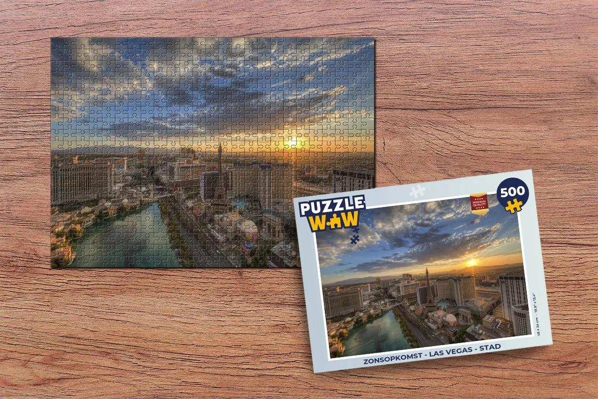 PuzzleWow Zonsopkomst Las Vegas Legpuzzel 500 Stuks - Multicolor