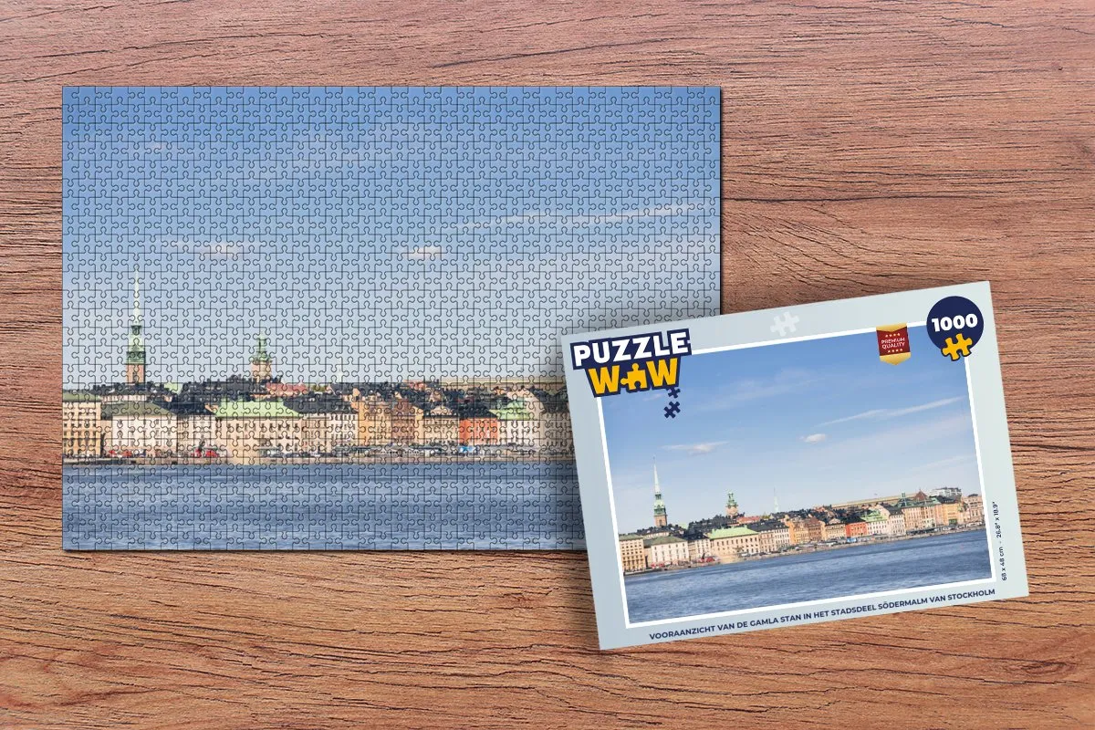 PuzzleWow Stockholm Södermalm Legpuzzel 1000 Stuks - Multicolor