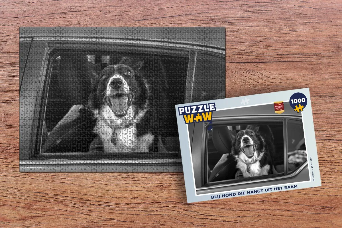 PuzzleWow Legpuzzel Blij Hond Multicolor 1000 Stuks