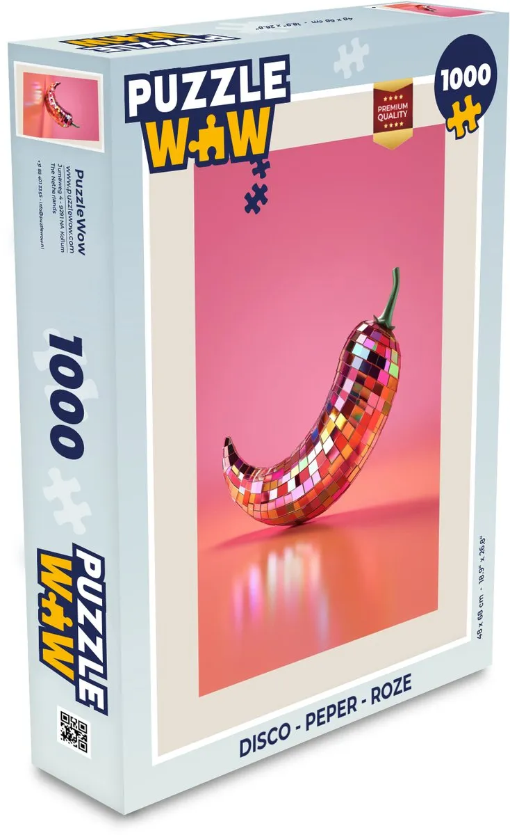 PuzzleWow Disco Legpuzzel 1000 Stuks - Roze