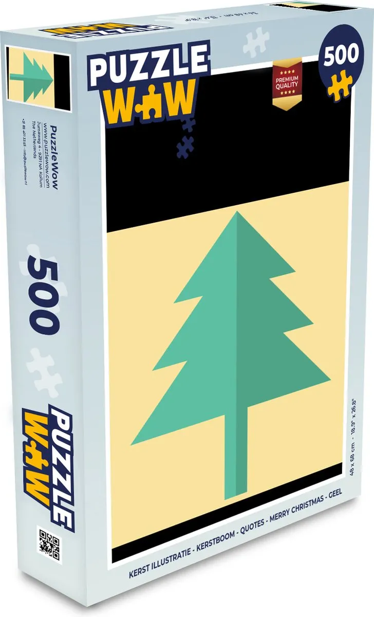 PuzzleWow Kerstboom Quotes Legpuzzel 500 Stuks - Multicolor