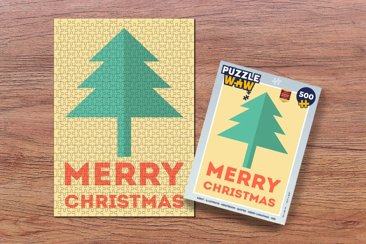 PuzzleWow Kerstboom Quotes Legpuzzel 500 Stuks - Multicolor