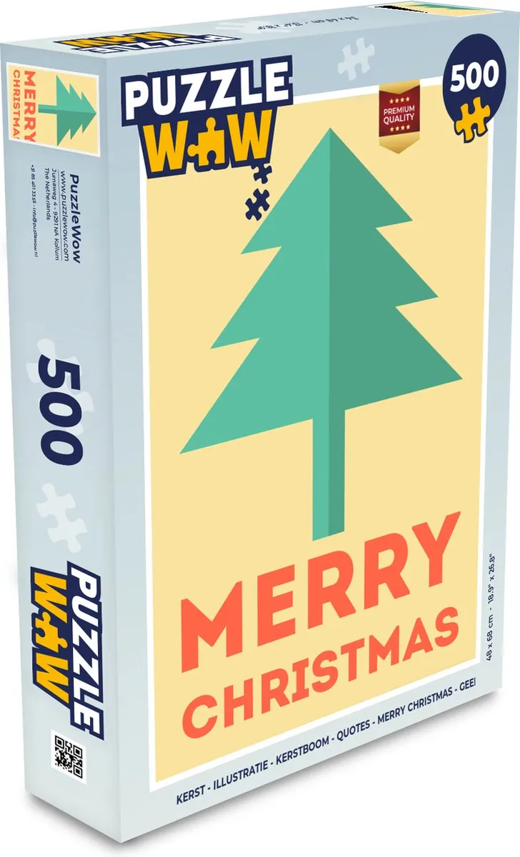 PuzzleWow Kerstboom Quotes Legpuzzel 500 Stuks