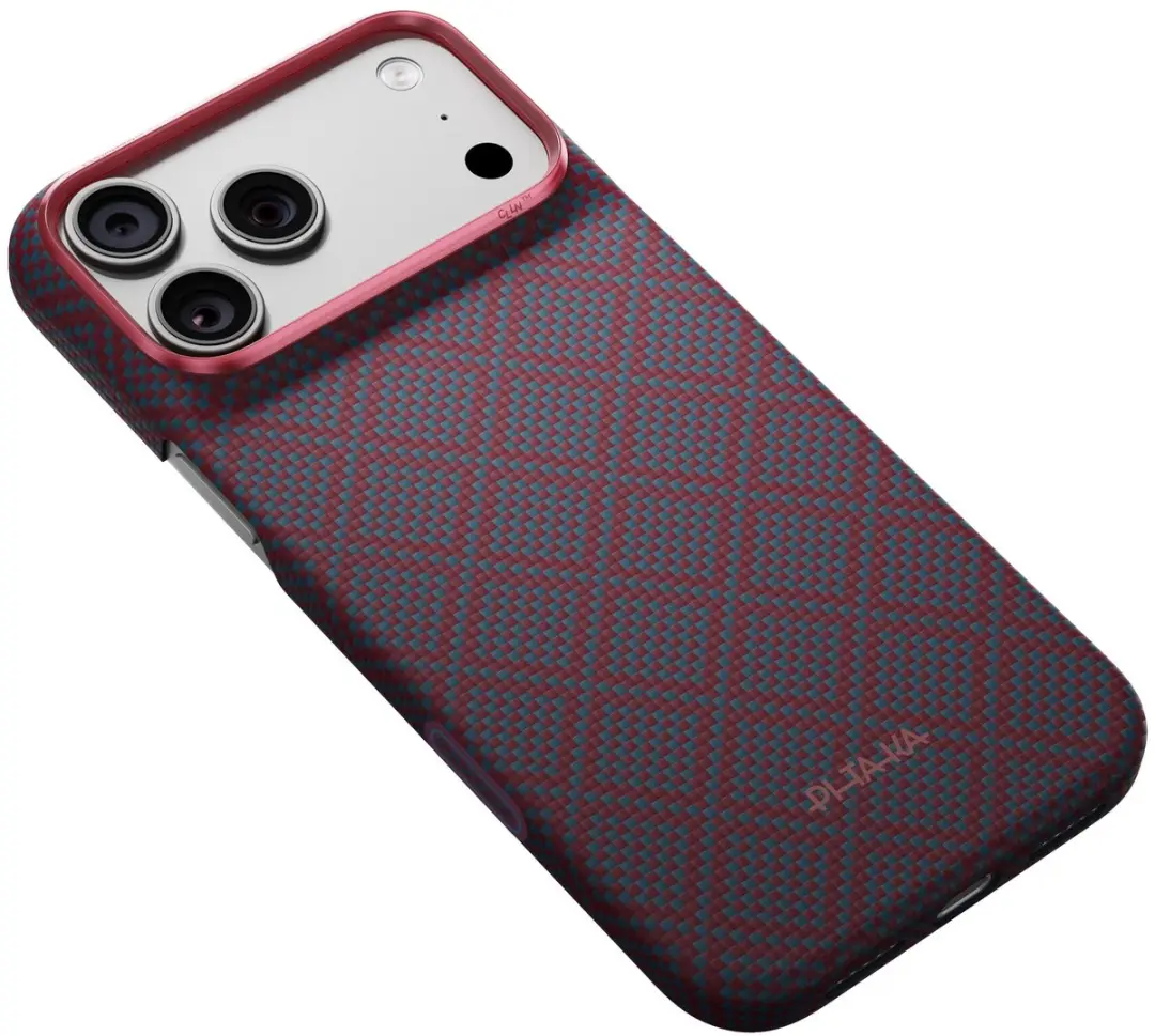 Pitaka Argyle Hoesje iPhone 17 Pro Max - Blue's Red - KI1818PM