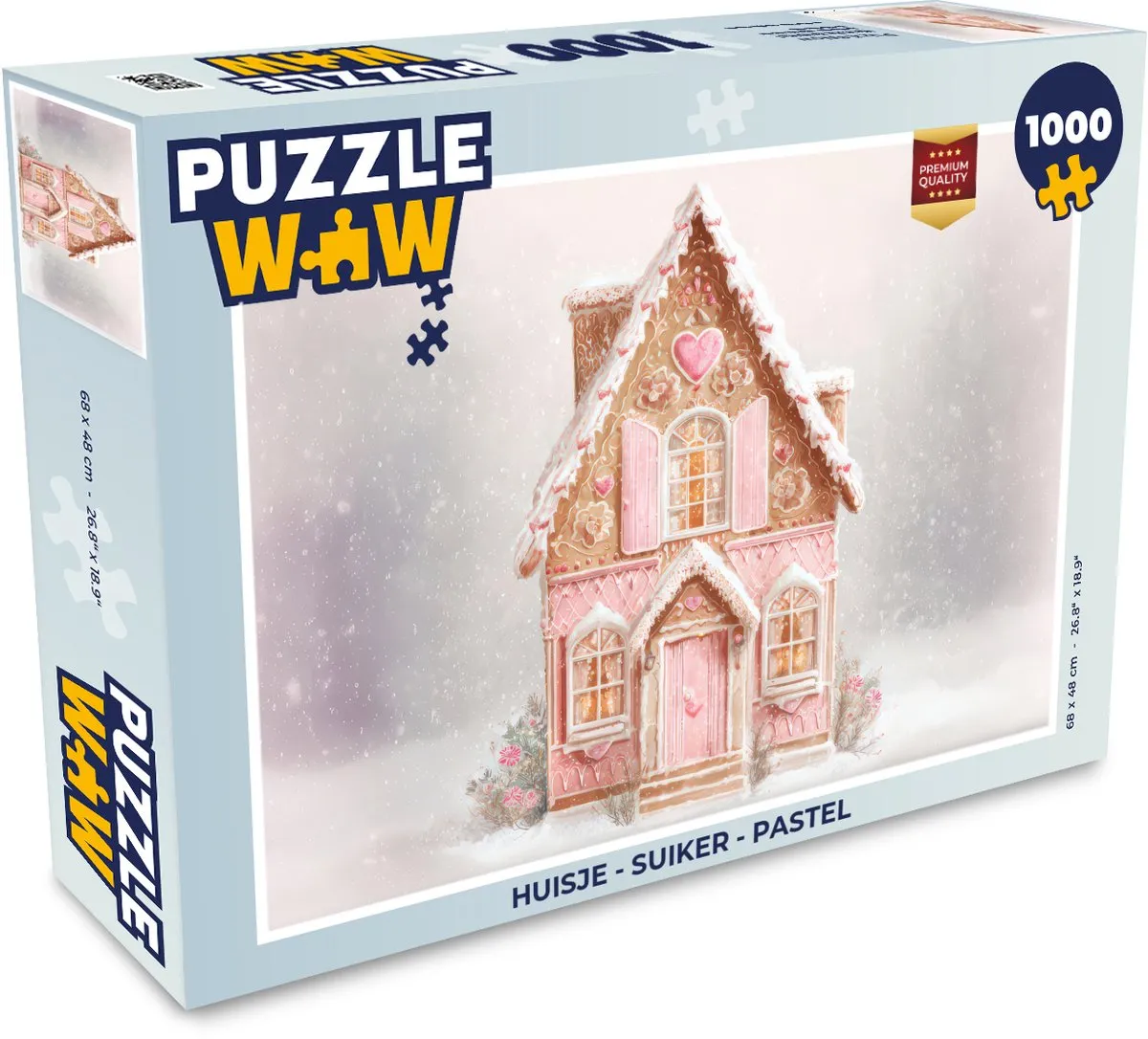 PuzzleWow 1000 Stuks Suiker Pastel Kerstpuzzel