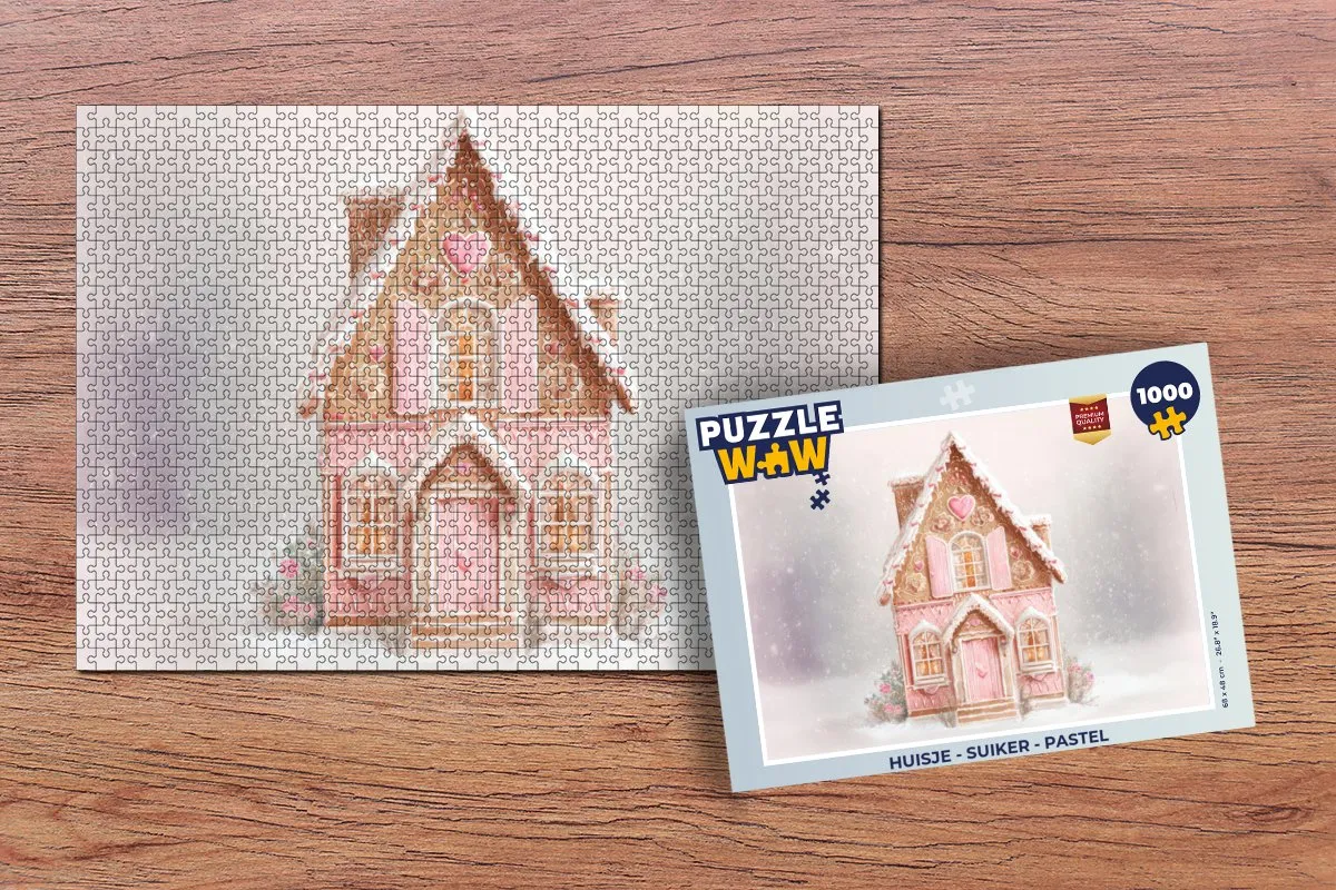 PuzzleWow 1000 Stuks Suiker Pastel Kerstpuzzel