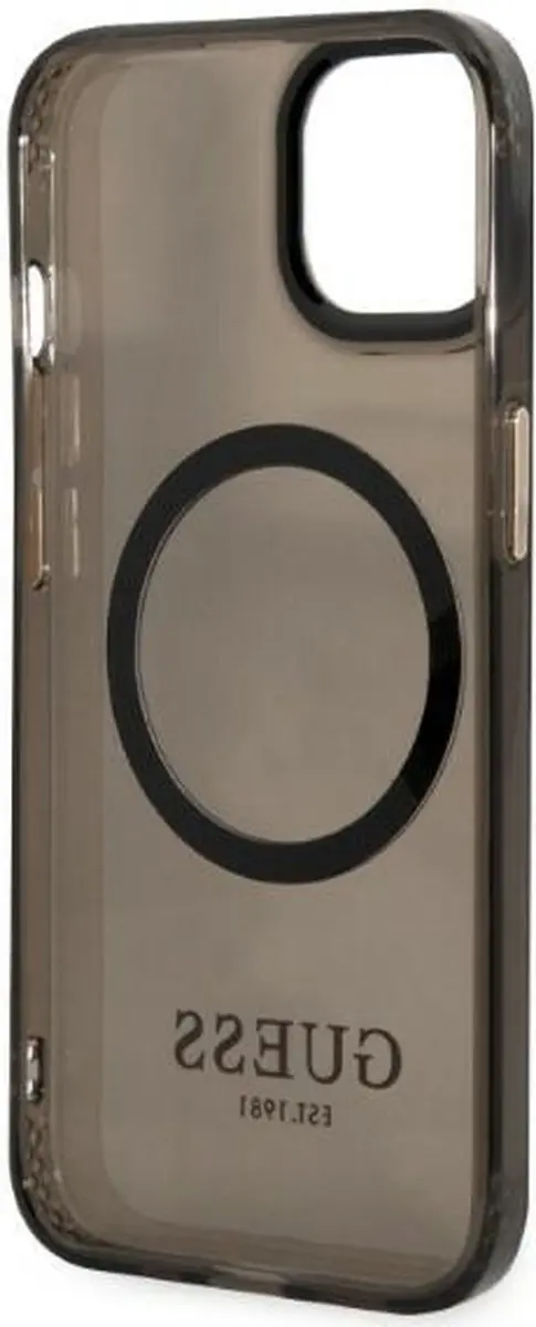 Guess Gold Outline iPhone 13 Hoesje - MagSafe - Zwart/Goud