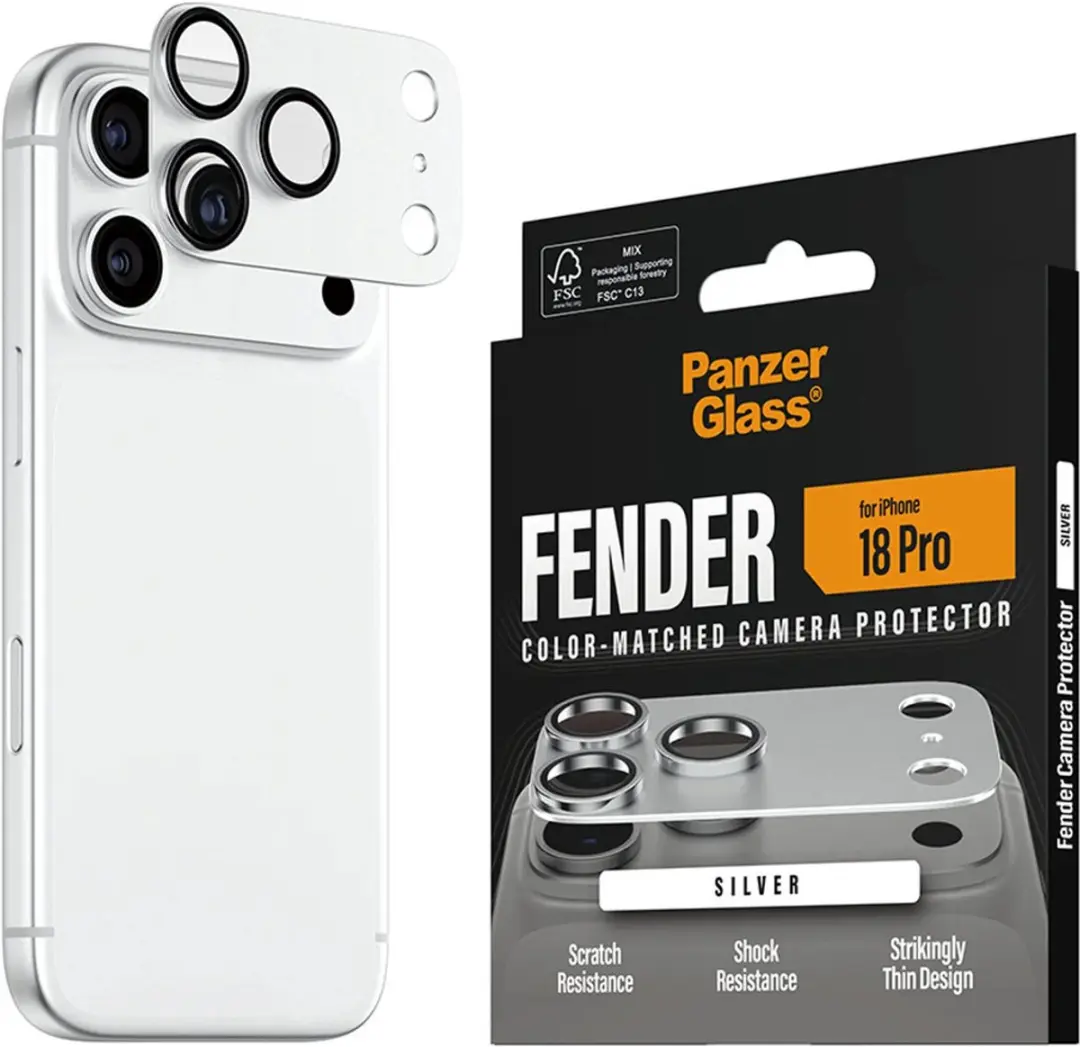 PanzerGlass FENDER PG08180 Camera Beschermer - iPhone 18 Pro - Zilver