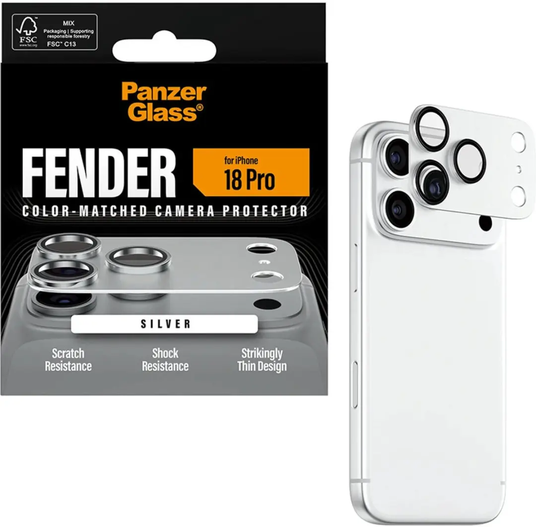 PanzerGlass FENDER PG08180 Camera Beschermer - iPhone 18 Pro - Zilver