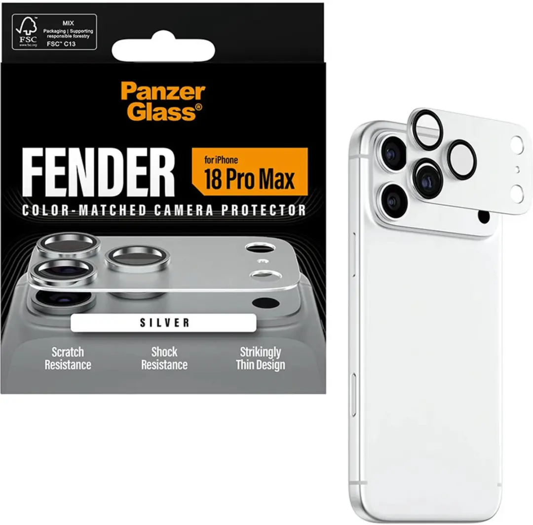 PanzerGlass FENDER PG36357 Camera Protector - iPhone 18 Pro Max - Zilver - afbeelding 6 van 6