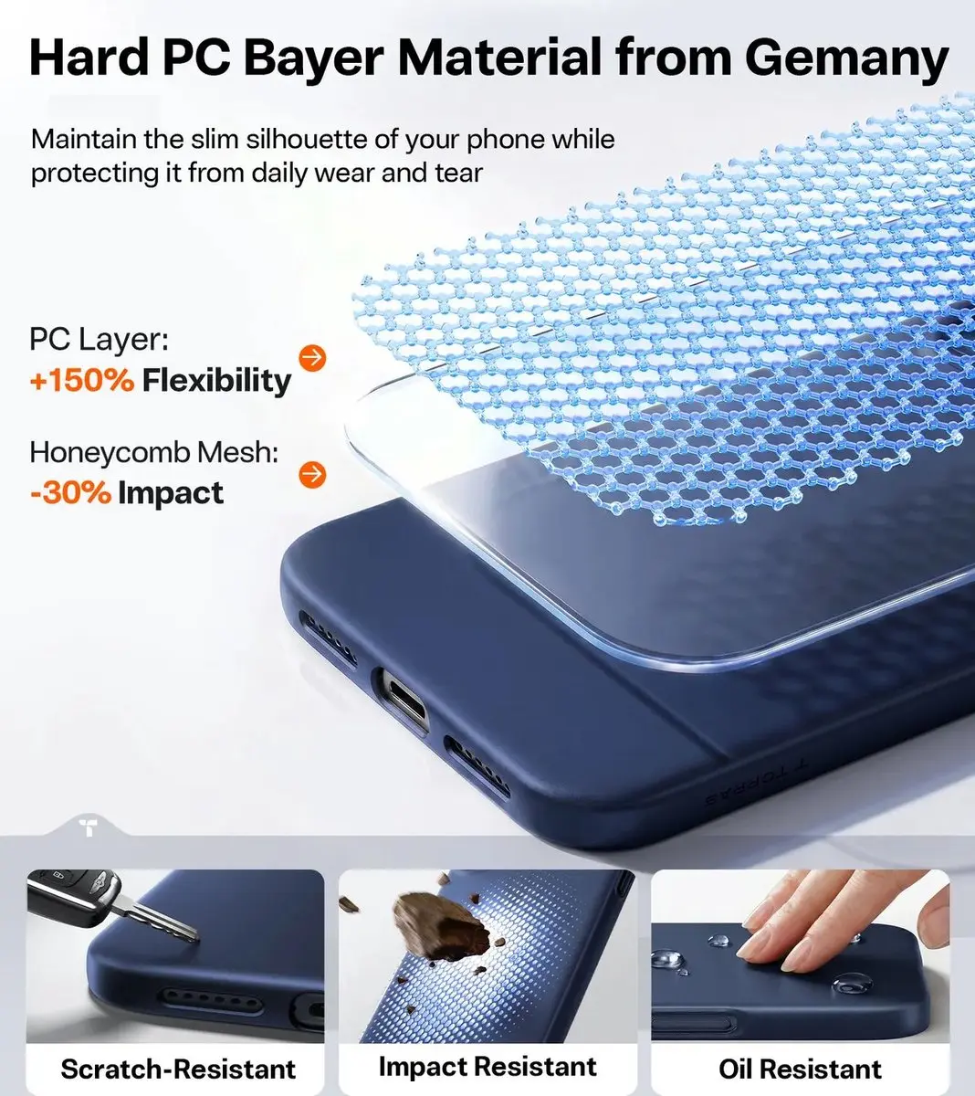 Torras Origin Fit Mag Hoesje iPhone 18 Pro - Blauw