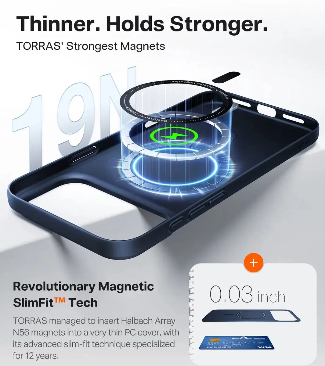 Torras Origin Fit Mag Hoesje iPhone 18 Pro - Blauw
