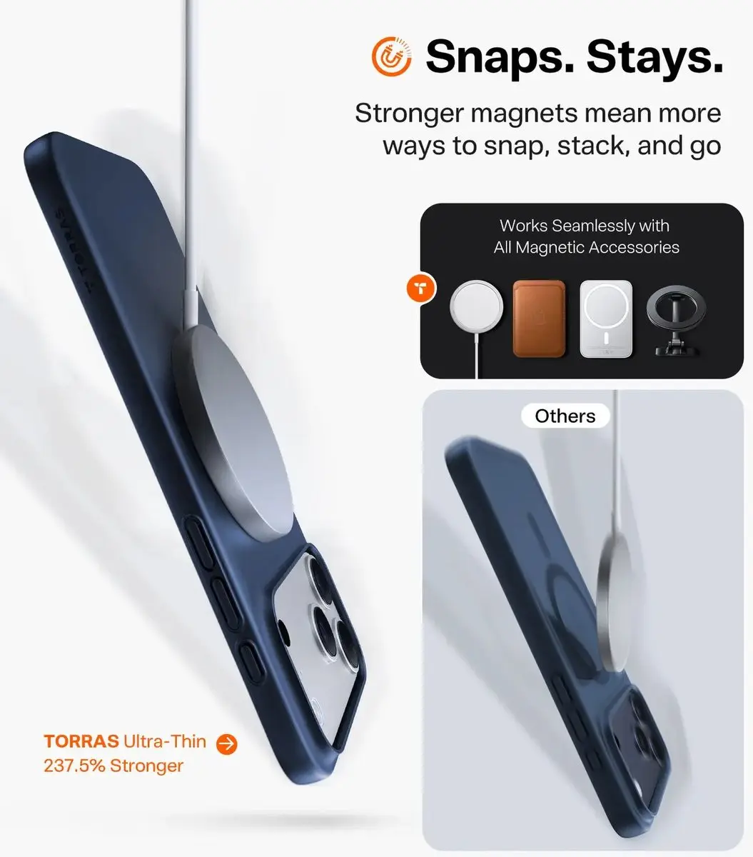 Torras Origin Fit Mag Hoesje iPhone 18 Pro - Blauw