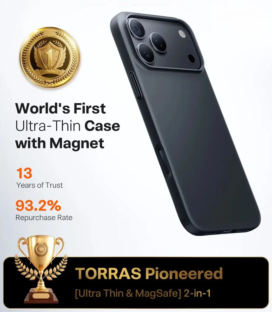 Torras Origin Fit Mag Hoesje iPhone 18 Pro - MagSafe - Zwart