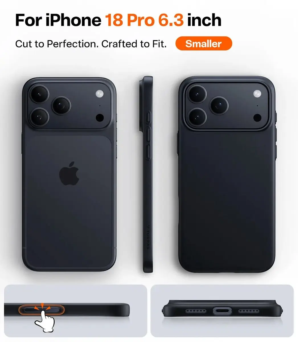 Torras Origin Fit Mag Hoesje iPhone 18 Pro - MagSafe - Zwart