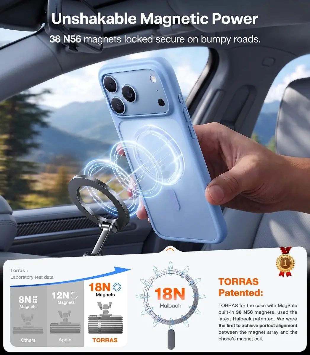 Torras Guardian-Mag Hoesje iPhone 18 Pro - Blauw