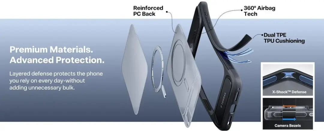 Torras Ostand Magnetic Hoesje iPhone 18 Pro - Zwart - MagSafe