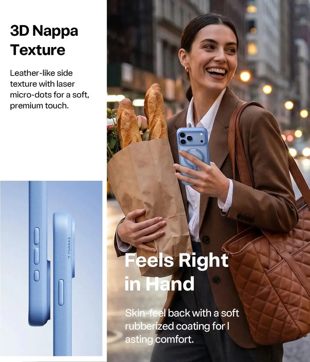 Torras UPro Ostand Q3 Spin Hoesje - iPhone 18 Pro - Blauw
