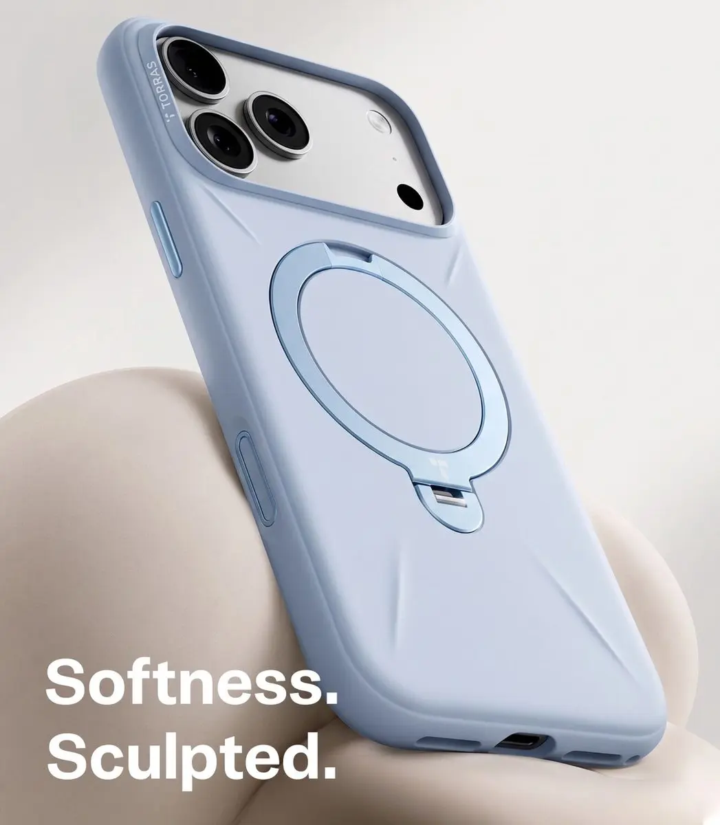 Torras Ostand Q3 Silicone Hoesje - iPhone 18 Pro - MagSafe - Blauw