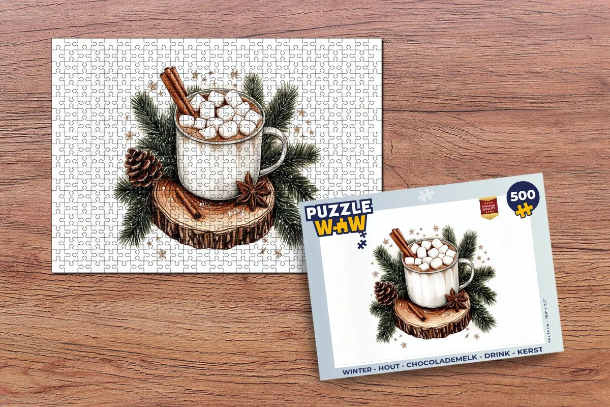 PuzzleWow Winter Chocolademelk Legpuzzel 500 Stuks