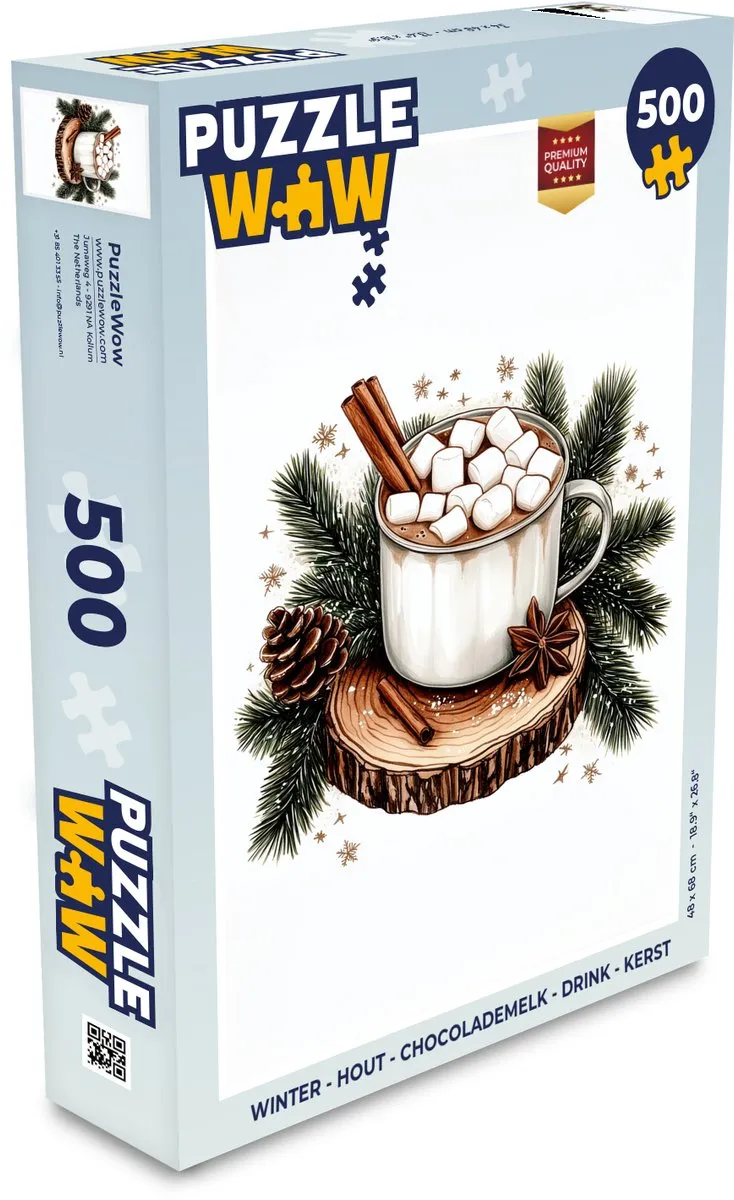 PuzzleWow Winter Chocolademelk Legpuzzel 500 Stuks