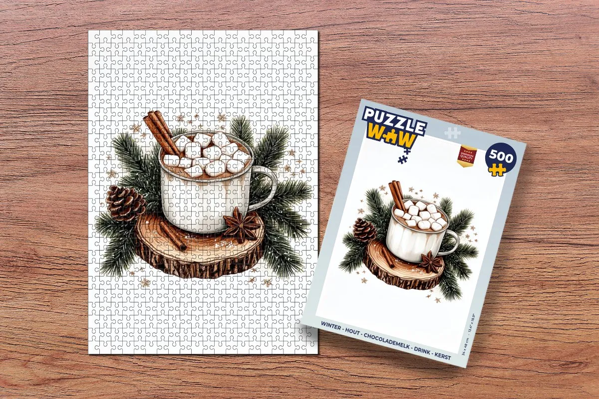 PuzzleWow Winter Chocolademelk Legpuzzel 500 Stuks