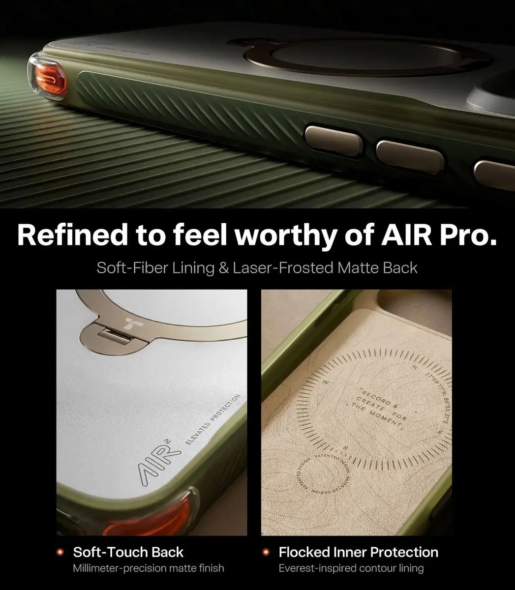 Torras Hoesje iPhone 18 Pro MagSafe Groen - 360° Draaibare Ring