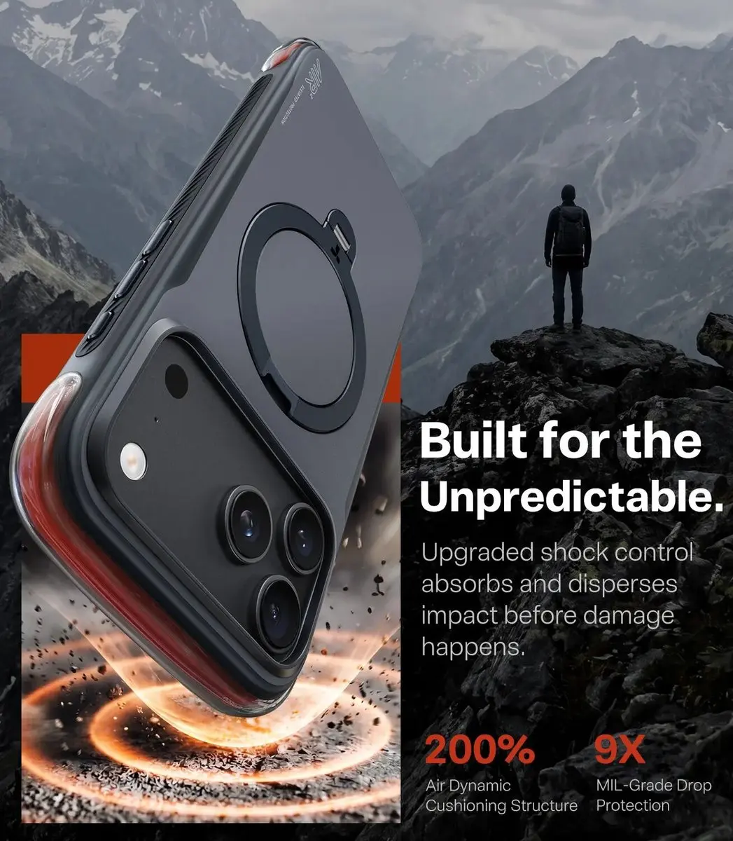 Torras Hoesje iPhone 18 Pro MagSafe - Zwart/Rood