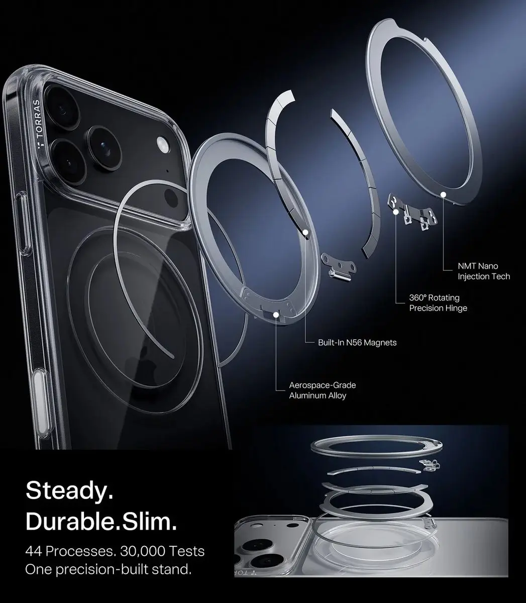 Torras UPro Ostand O1 Guardian Hoesje - iPhone 18 Pro - Clear