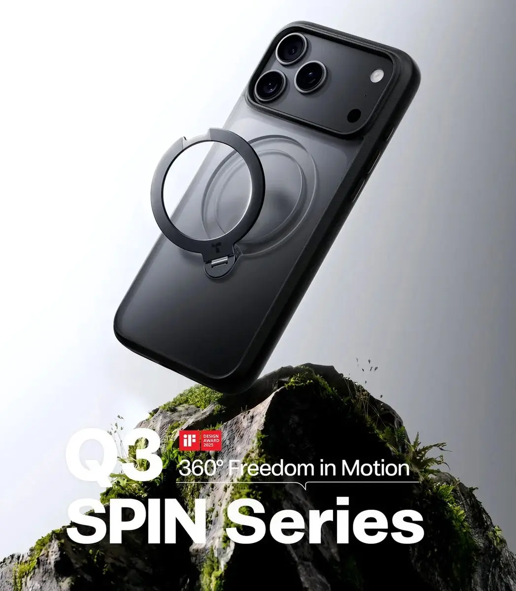 Torras UPro Ostand Q3 Spin Hoesje iPhone 18 Pro Max - MagSafe/Zwart