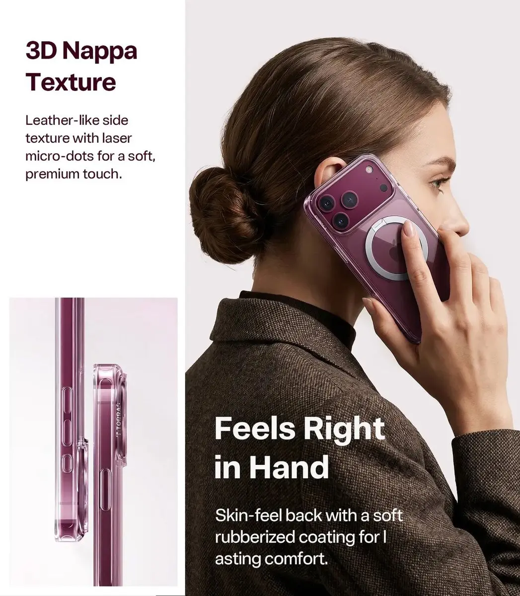 Torras UPro Ostand Q3 Spin Hoesje iPhone 18 Pro Max - Transparant